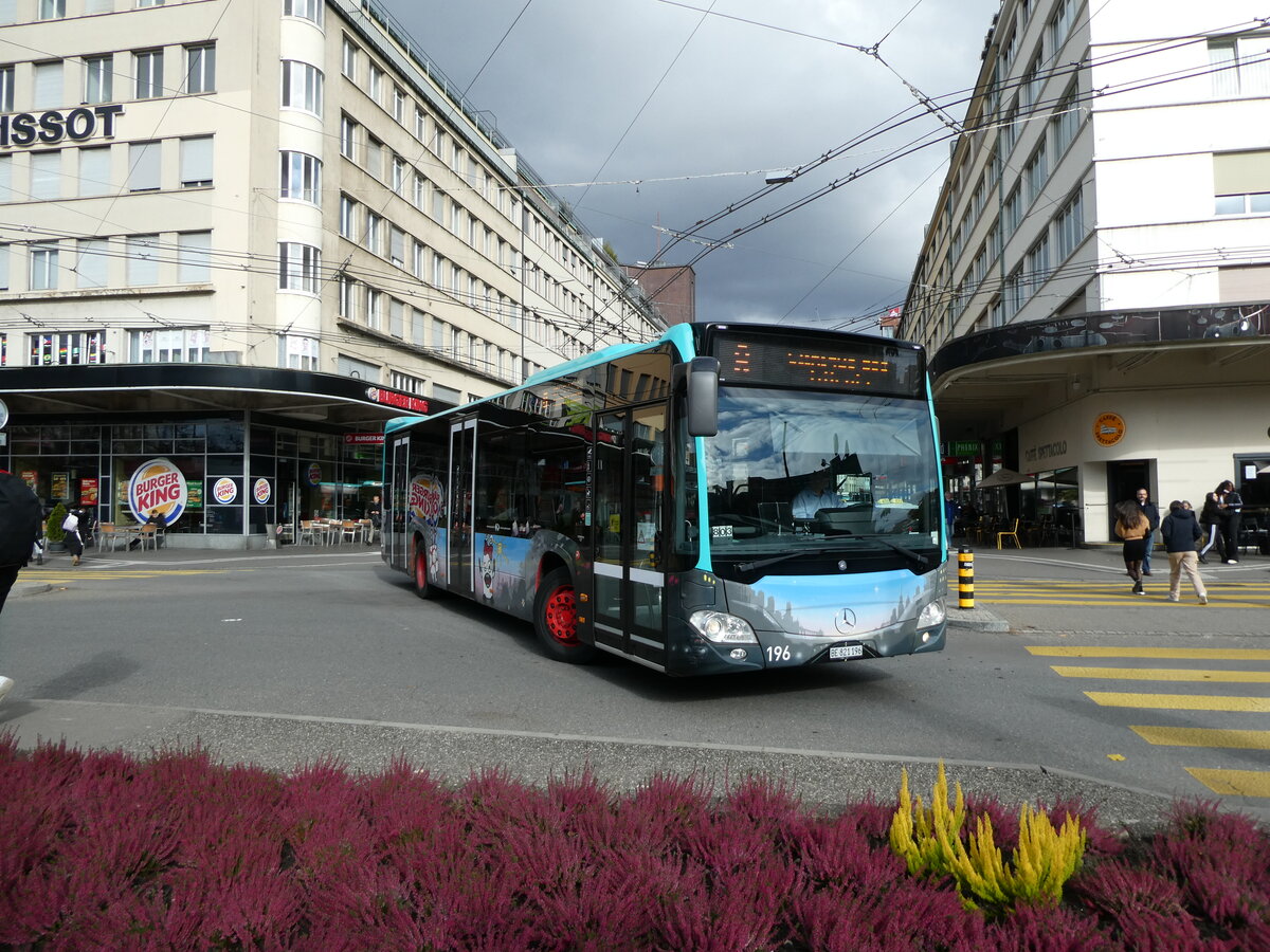 (230'122) - VB Biel - Nr. 196/BE 821'196 - Mercedes am 8. November 2021 beim Bahnhof Biel