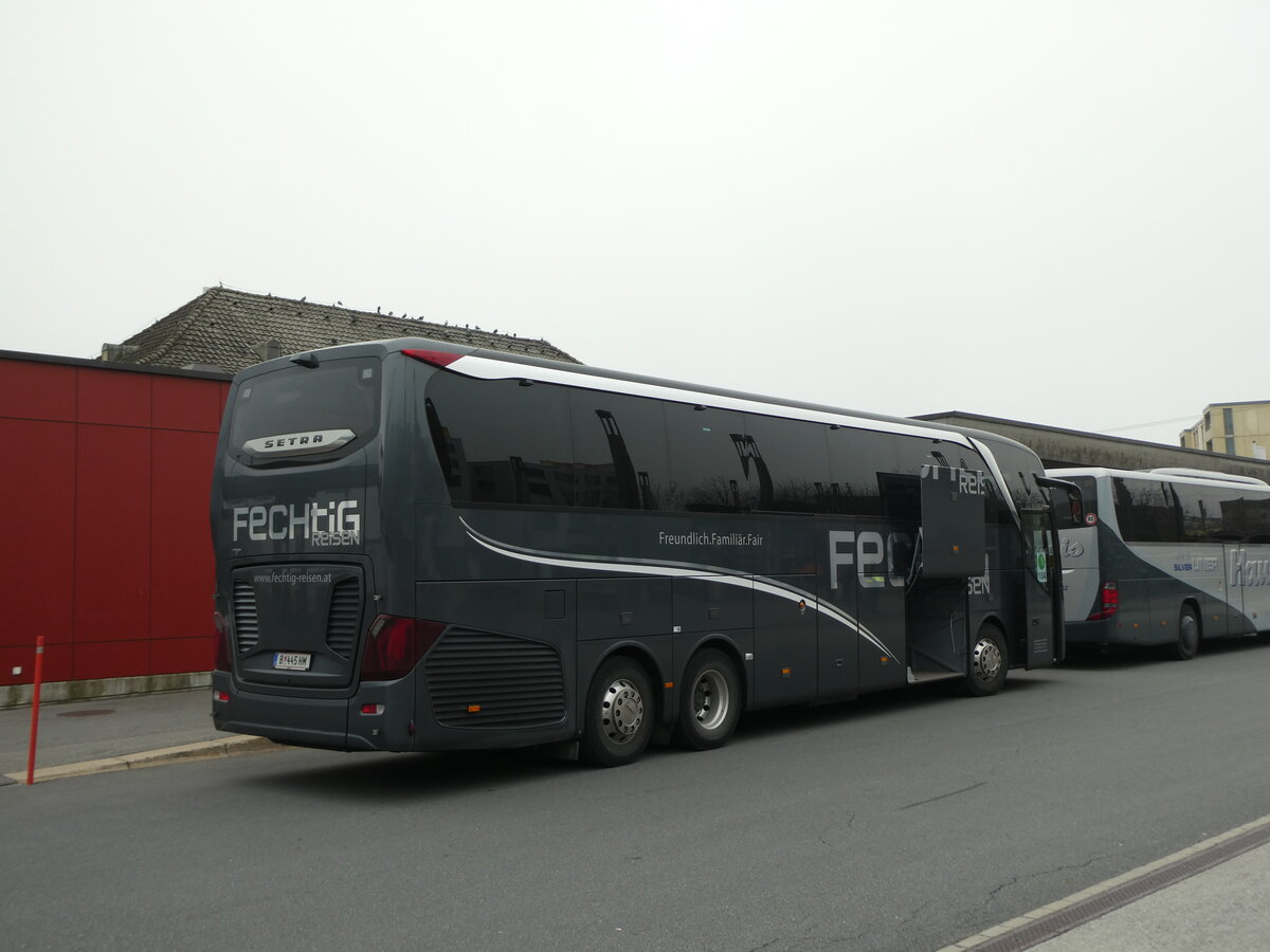 (230'579) - Aus Oesterreich: Fechtig, Bezau - B 445 HM - Setra am 12. November 2021 beim Bahnhof Sargans