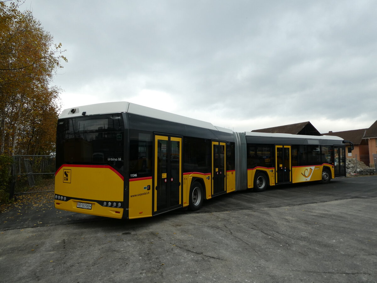 (230'658) - CarPostal Ouest - VD 563'560 - Solaris am 13. November 2021 in Yverdon, Garage