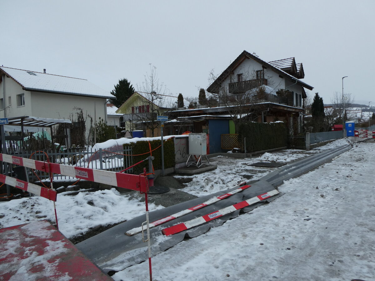 (231'085) - STI-Haltestelle am 11. Dezember 2021 in Thun-Lerchenfeld, Forstweg (whrend dem Umbau)