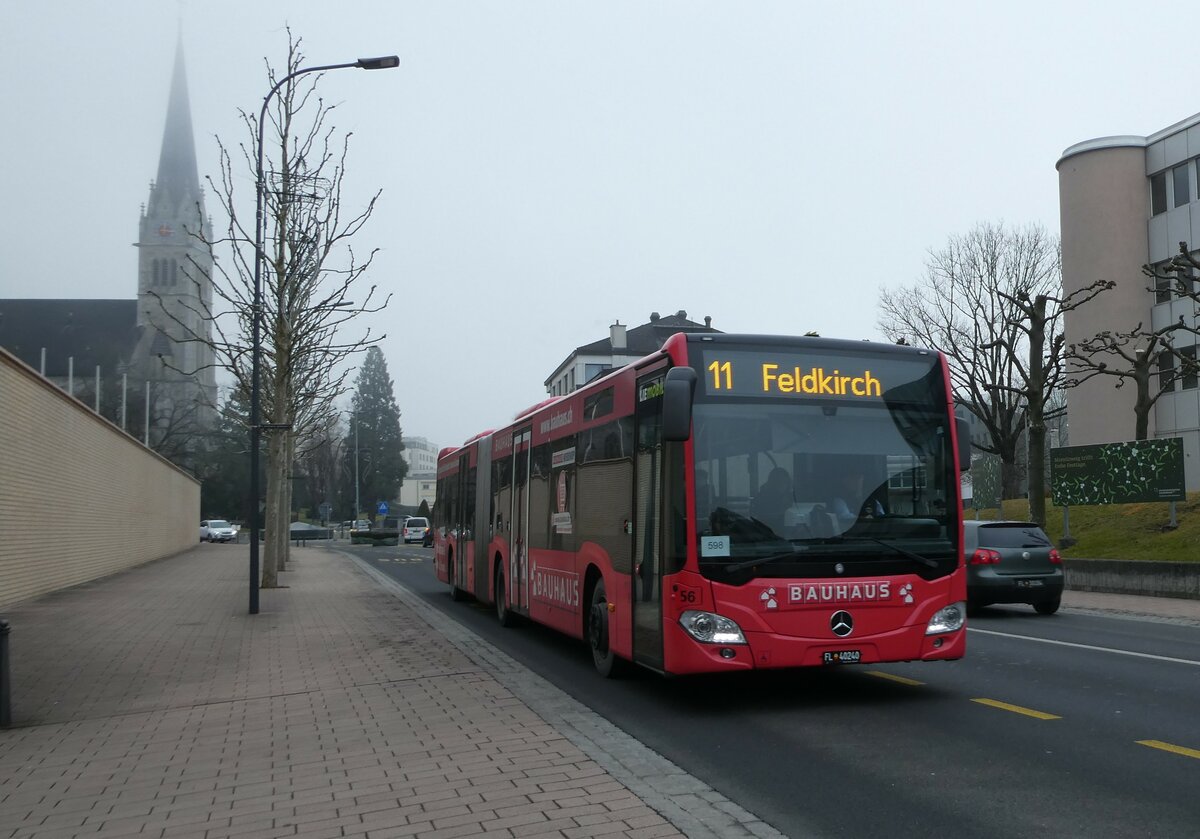 (231'332) - BOS PS Anstalt, Vaduz - Nr. 598/FL 40'240 - Mercedes (ex PLA Vaduz Nr. 56; ex PLA Vaduz Nr. 58) am 15. Dezember 2021 in Vaduz, Post