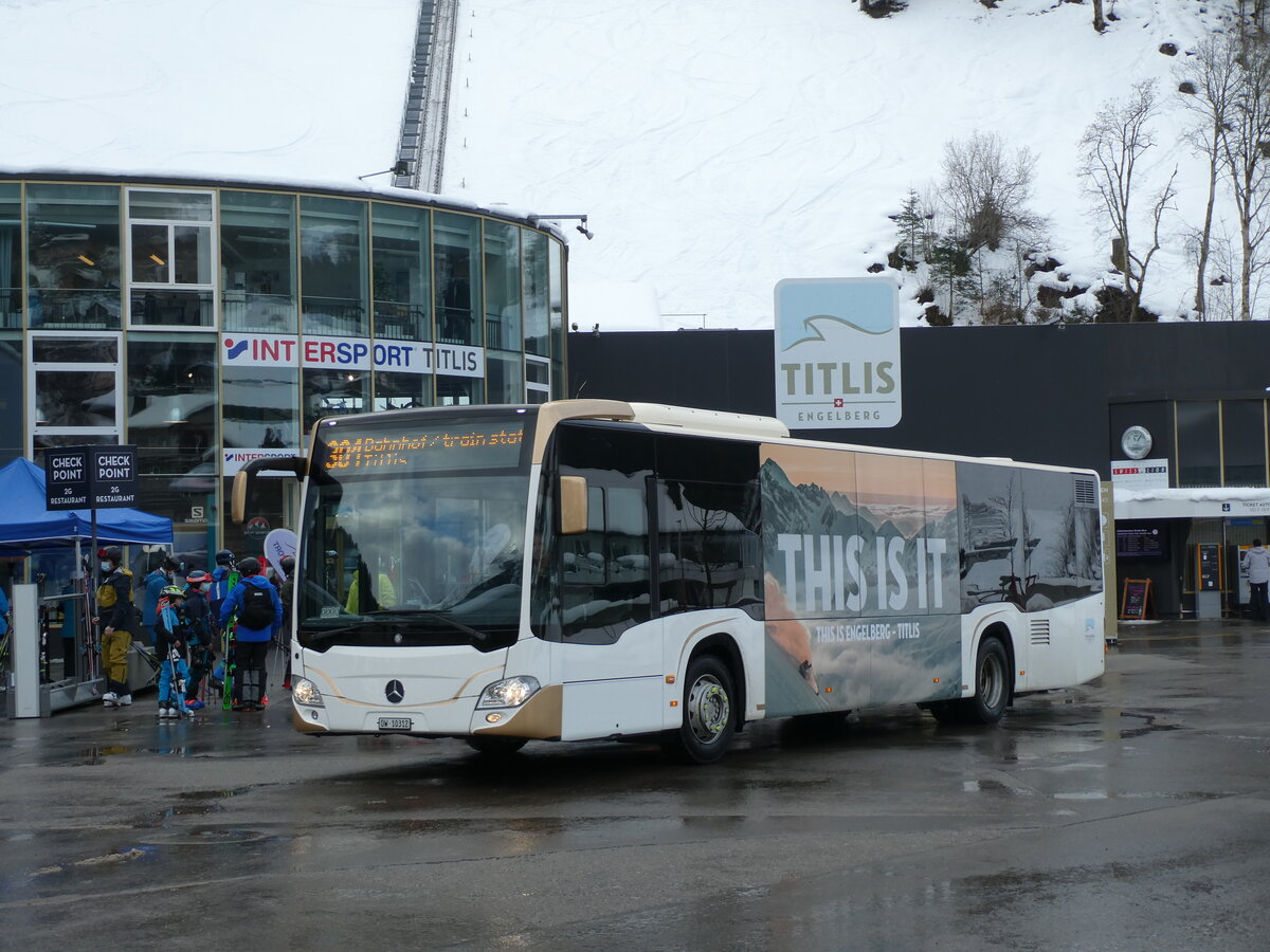 (231'564) - EAB Engelberg - Nr. 7/OW 10'312 - Mercedes (ex MBC Morges Nr. 301) am 26. Dezember 2021 in Engelberg, Talstation Engelberg