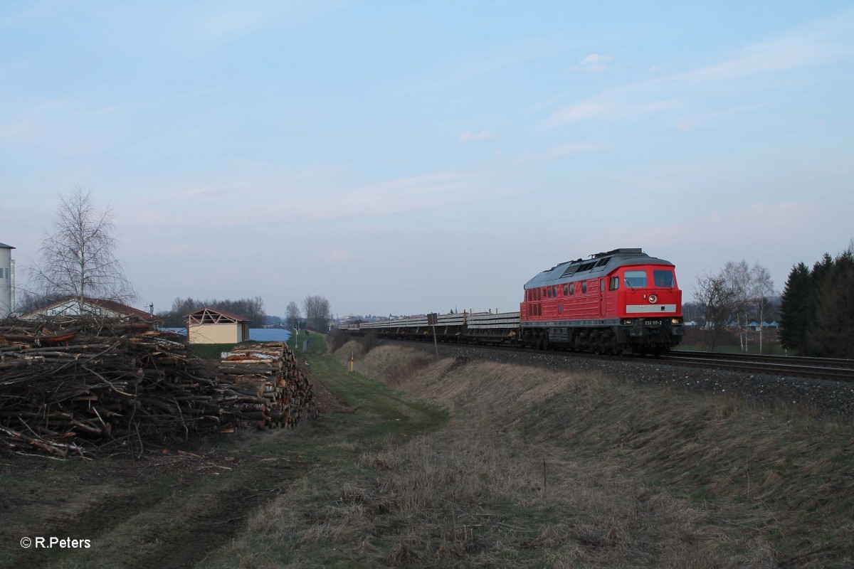 232 117 mit dem Frankenwaldumleiter EZ 51651 NHO - NN bei Waldershof. 26.03.14 