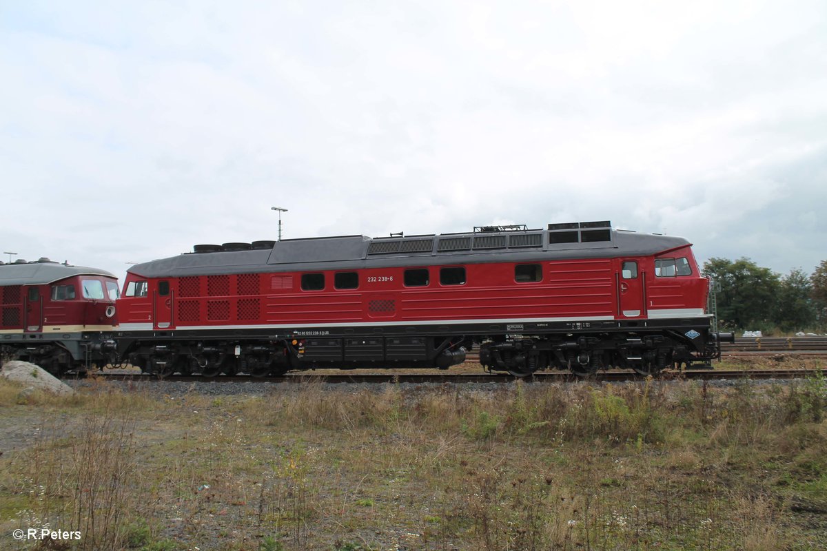 232 238 und 132 158 haben am morgens ein Kesselzug nach Marktredwitz gebracht, wärend das Lokpersonal sich ausruhe für die Rückleistung blieb Zeit für Portraiaufnahmen. 11.10.16