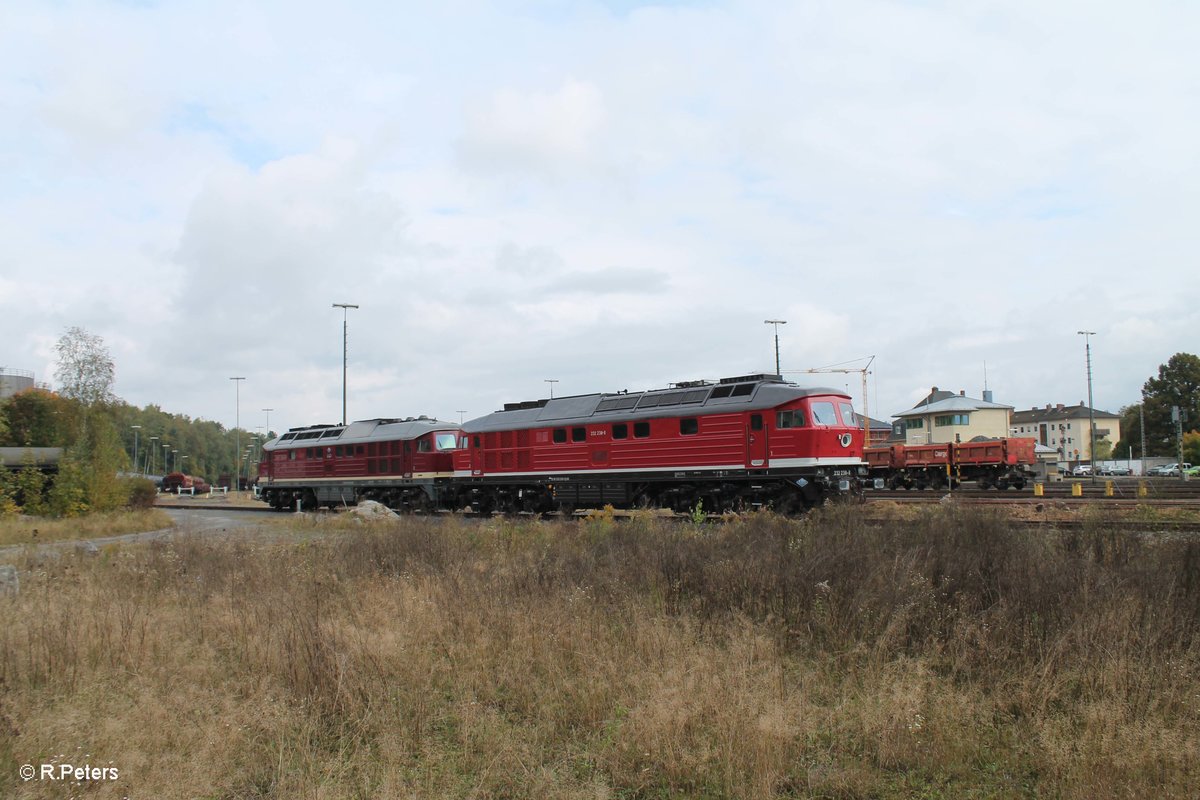 232 238 und 132 158 haben am morgens ein Kesselzug nach Marktredwitz gebracht, wärend das Lokpersonal sich ausruhe für die Rückleistung blieb Zeit für Portraiaufnahmen. 11.10.16