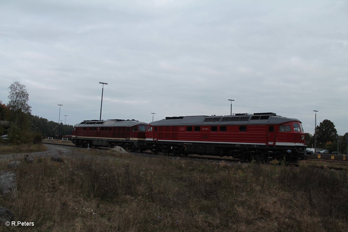 232 238 und 132 158 haben am morgens ein Kesselzug nach Marktredwitz gebracht, wärend das Lokpersonal sich ausruhe für die Rückleistung blieb Zeit für Portraiaufnahmen. 11.10.16