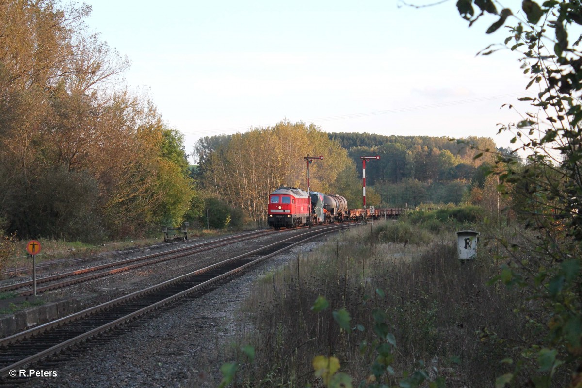 232 502-5 mit dem 51750 NN - LE bei der Durchfahrt in Reuth bei Erbendorf. 14.10.14