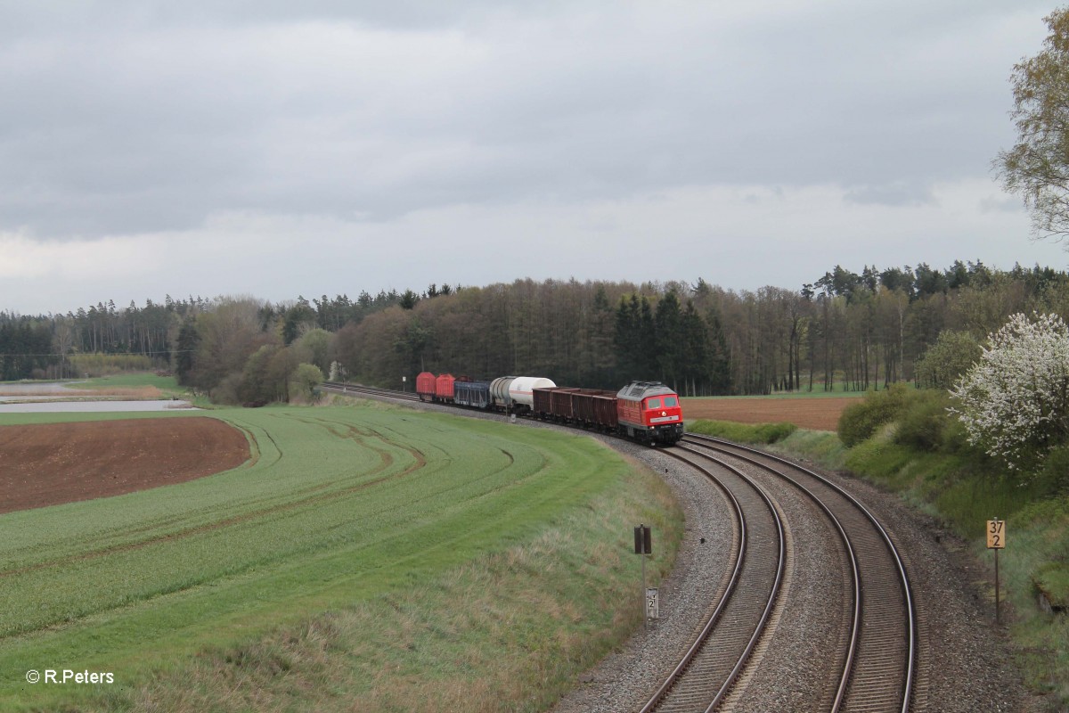 232 569-4 zieht bei Oberteich den kurzen 45365 Nürnberg - Cheb durch die Kurve. 15.04.14