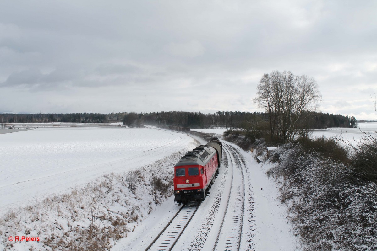 232 618-9 mit dem 45365 NN - XTCH bei Oberteich. 27.01.15