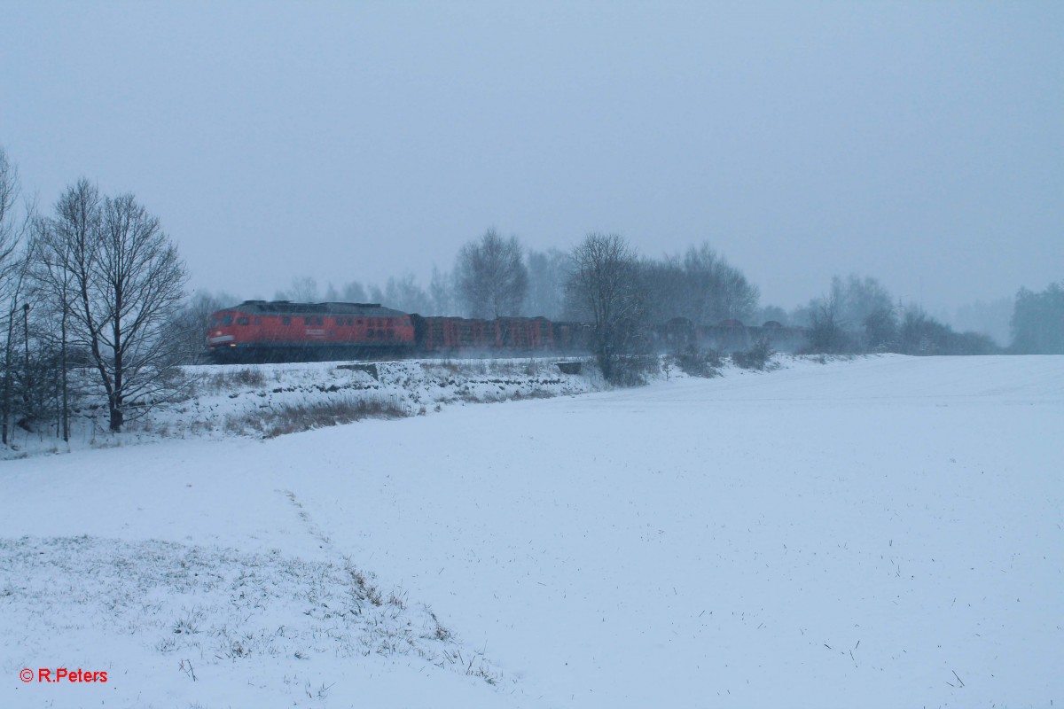 232 654 mit der Rawatzer Übergabe 56743 bei Schönfeld. 26.01.14