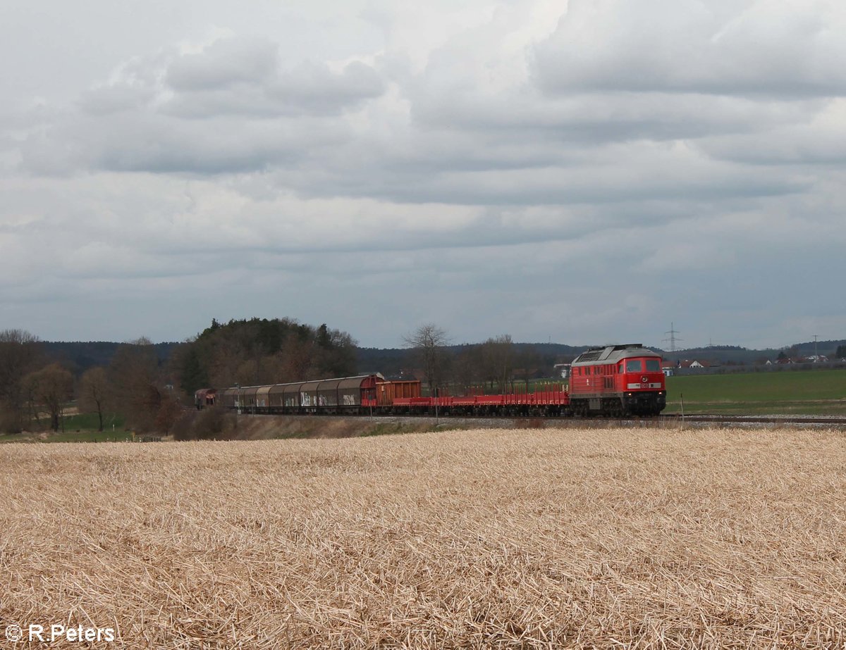 232 703 zog am 14.03.20 den EZ 51819 Rumänien Shuttel ab Schwandorf bis Regensburg wo dann eine E-Lok von Lokomotion den Zug übernahm, aufgenommen zwischen Regenstauf und Regensburg.