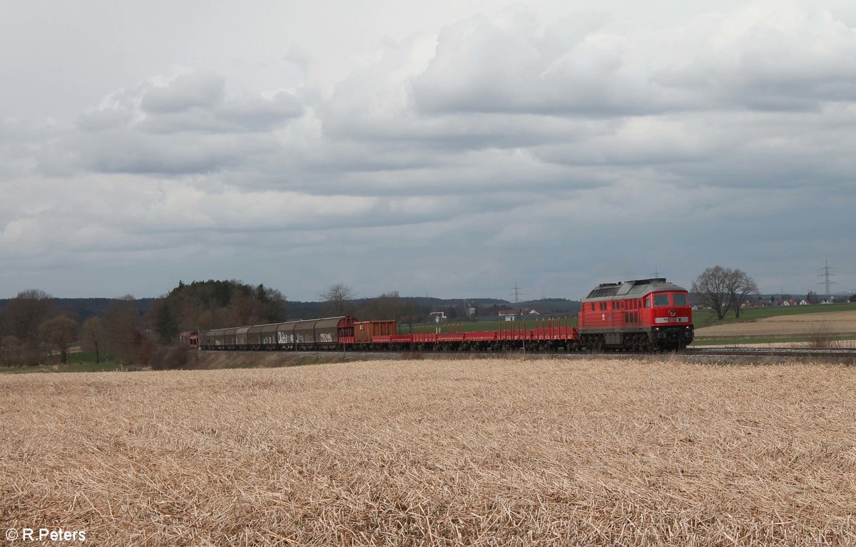 232 703 zog am 14.03.20 den EZ 51819 Rumänien Shuttel ab Schwandorf bis Regensburg wo dann eine E-Lok von Lokomotion den Zug übernahm, aufgenommen zwischen Regenstauf und Regensburg.