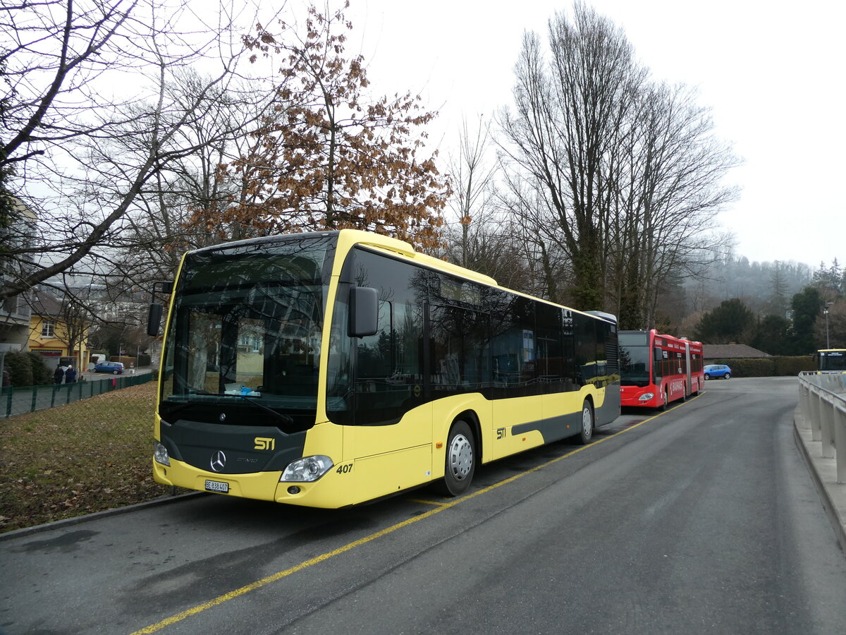 (232'048) - STI Thun - Nr. 407/BE 838'407 - Mercedes am 16. Januar 2022 bei der Schifflndte Thun