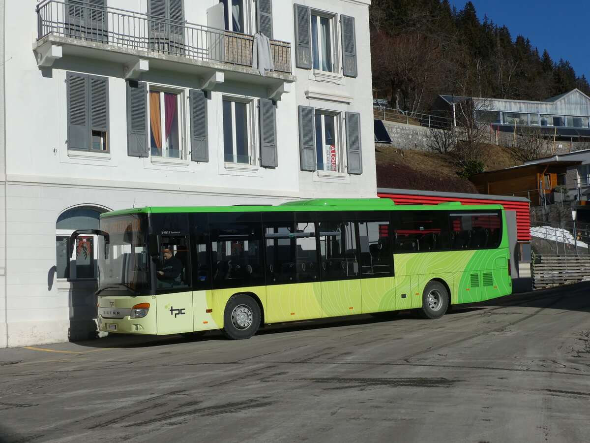 (232'268) - TPC Aigle - Nr. 29/VD 263'041 - Setra (ex Volnbusz, H-Budapest) am 22. Januar 2022 beim Bahnhof Leysin-Feydey