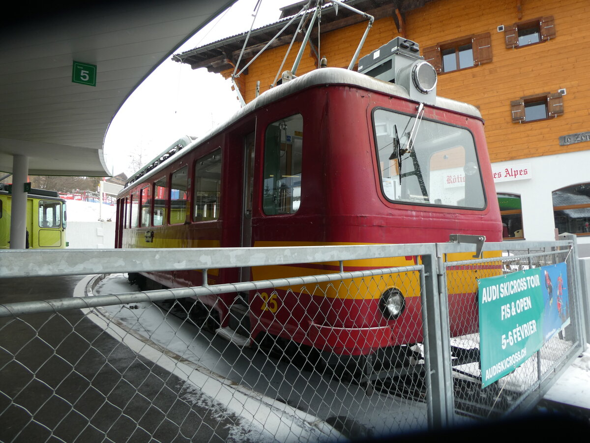 (232'601) - BVB-Triebwagen - Nr. 25 - am 31. Januar 2022 im Bahnhof Villars-sur-Ollon