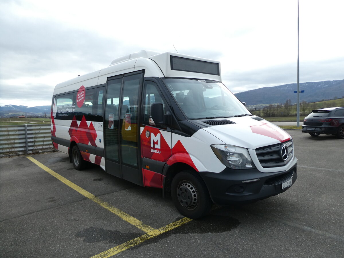 (232'650) - CarPostal Ouest - JU 35'166 - Mercedes (ex Odiet, Pleigne) am 6. Februar 2022 in Develier, Parkplatz