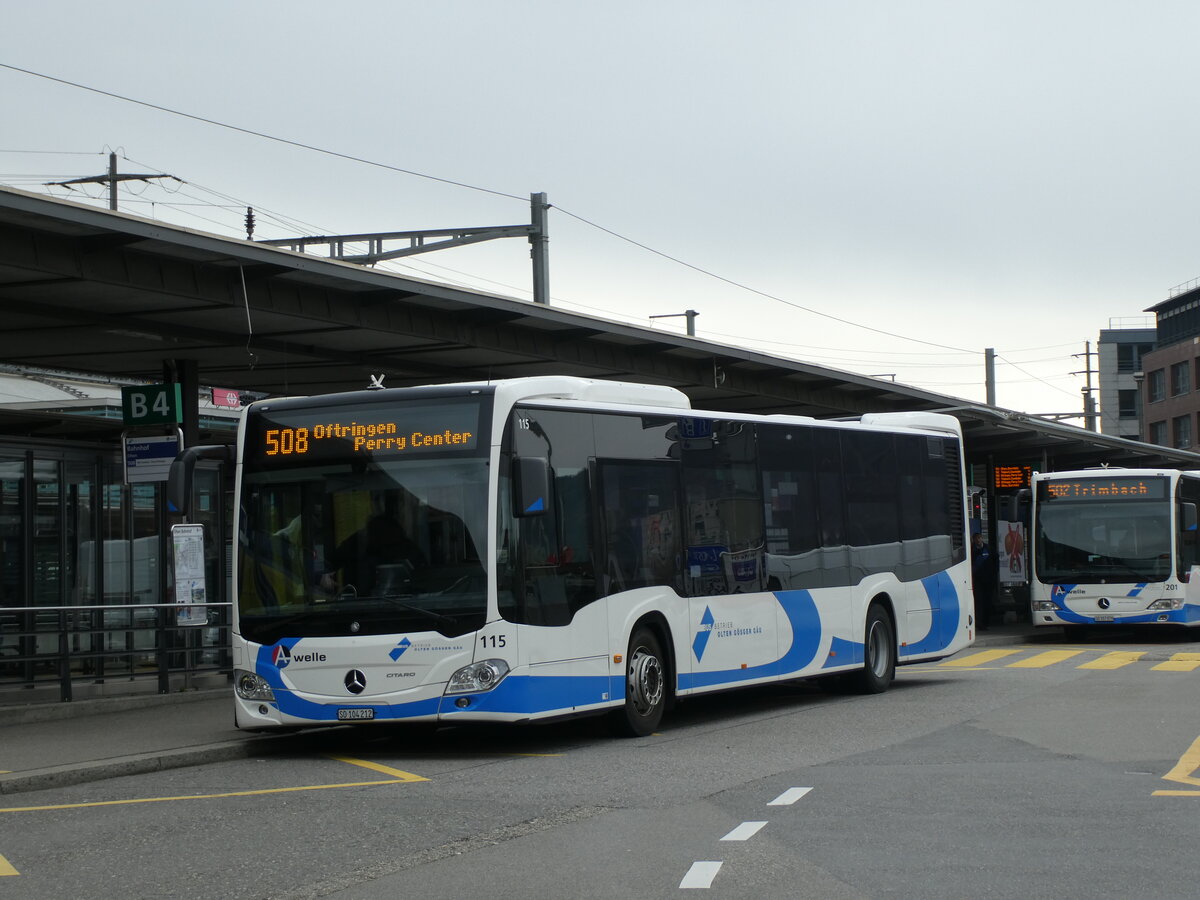 (232'931) - BOGG Wangen b.O. - Nr. 115/SO 104'212 - Mercedes am 14. Februar 2022 beim Bahnhof Olten