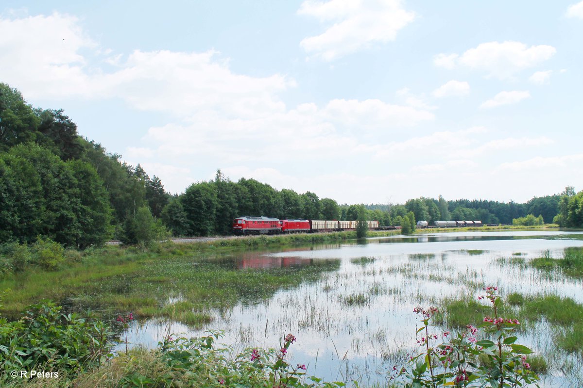 233 040 + 145 061 mit dem 51723 NNR - LE Frankenwald Umleiter kurz vor Wiesau/Oberpfalz. 16.07.16