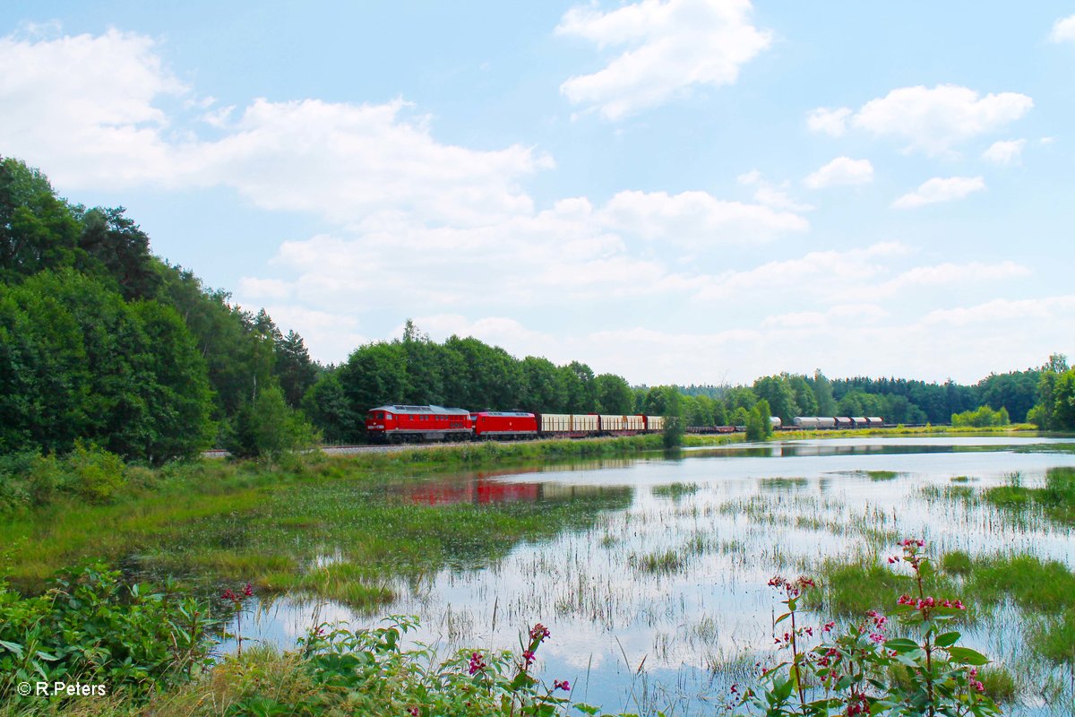 233 040 + 145 061 mit dem 51723 NNR - LE Frankenwald Umleiter kurz vor Wiesau/Oberpfalz. 16.07.16