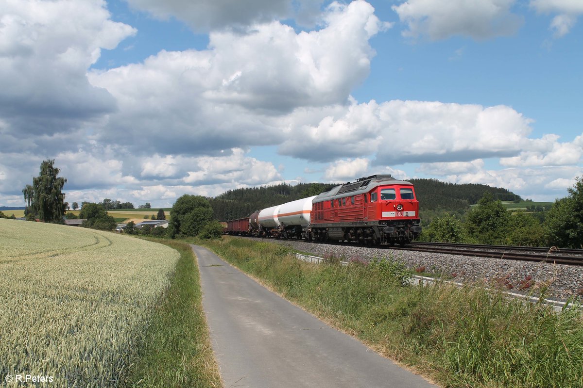 233 176-7 zieht bei Lengenfeld denn umgeleiteten Sonntags EZ 45362 Cheb - Nürnberg. 12.07.20