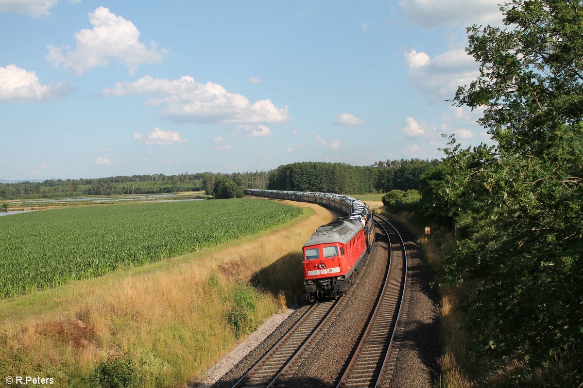 233 314 mit dem GAG 55560 Toyota Autozug bei Oberteich. 30.06.22