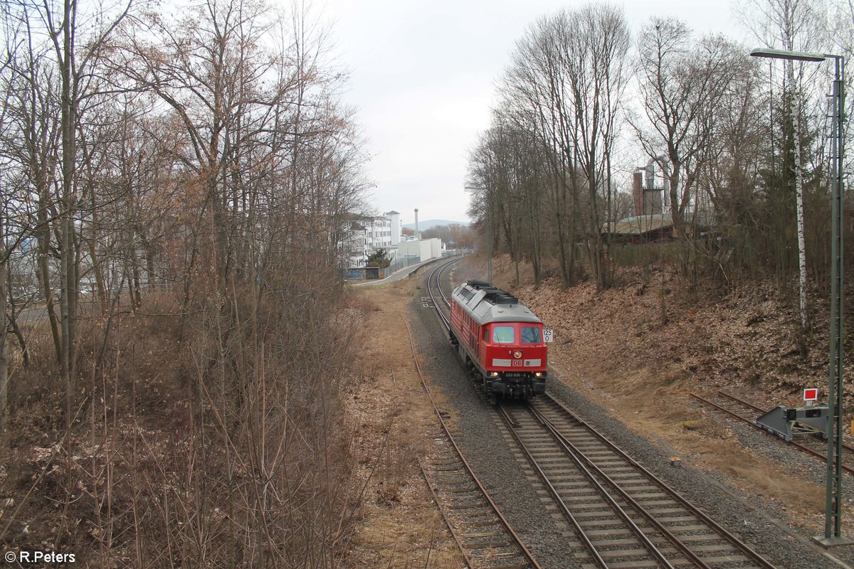 233 636 kommt als Lz 45362 in Marktredwitz eingefahren. 28.02.21