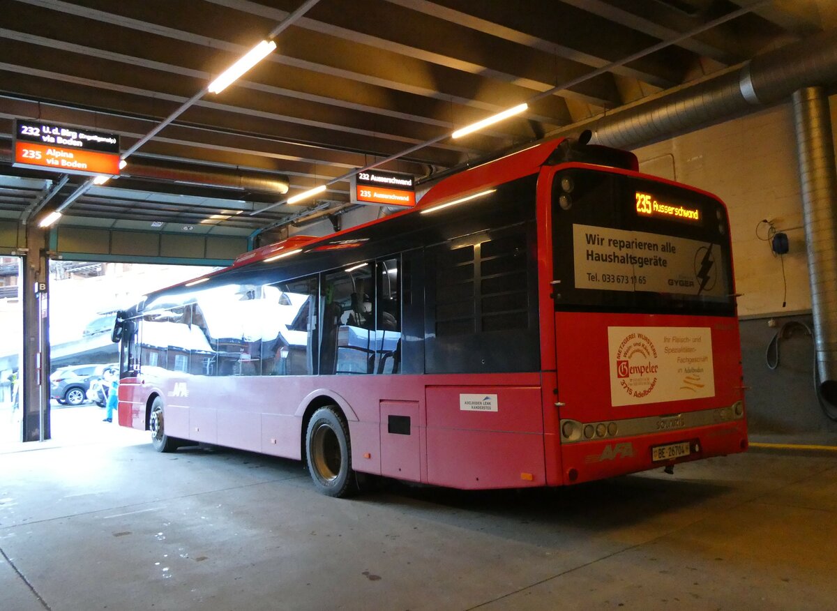 (233'109) - AFA Adelboden - Nr. 91/BE 26'704 - Solaris am 23. Februar 2022 in Adelboden, Busstation