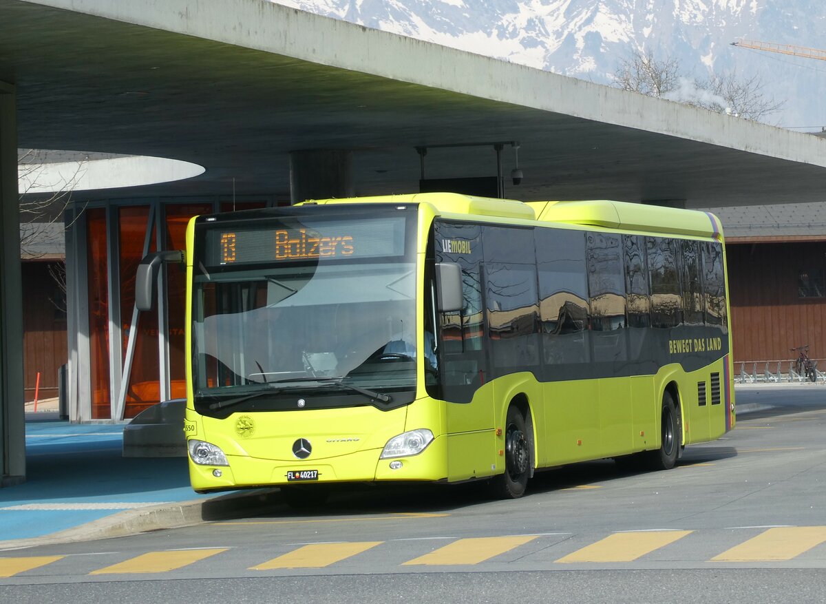 (233'526) - BOS PS Anstalt, Vaduz - Nr. 550/FL 40'217 - Mercedes (ex PLA Vaduz Nr. 45) am 8. Mrz 2022 beim Bahnhof Schaan