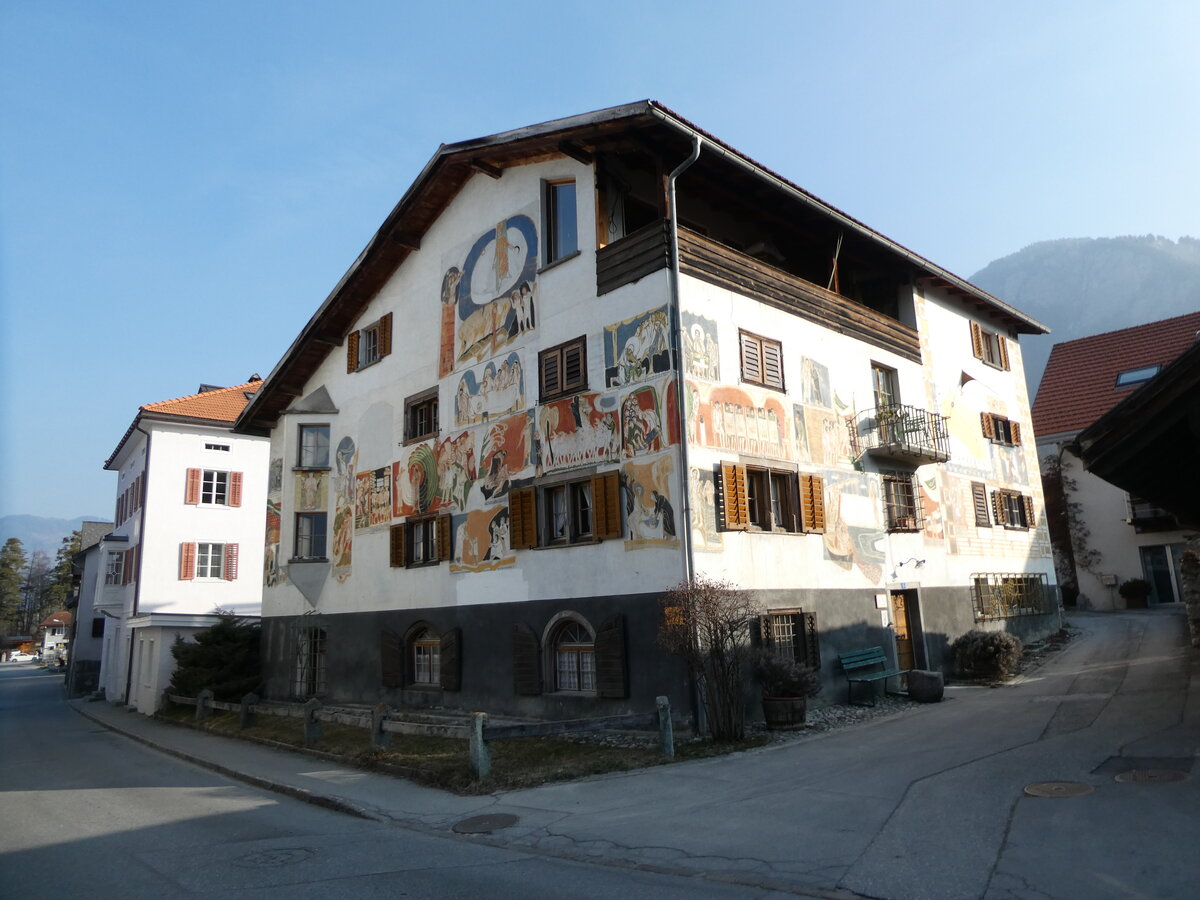 (233'740) - Altes Haus mit biblischen Motiven am 11. Mrz 2022 in Frstenaubruck
