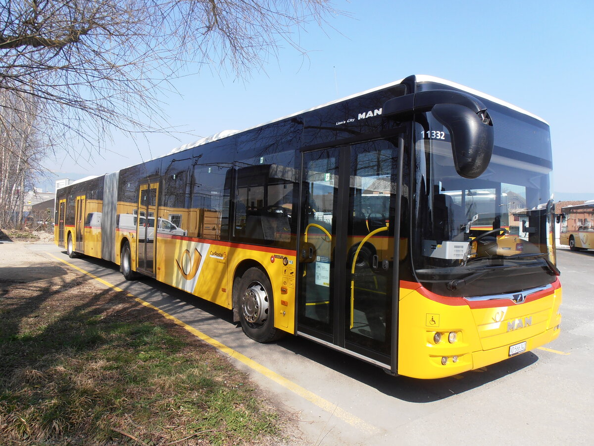 (234'017) - CarPostal Ouest - VD 566'342 - MAN am 20. Mrz 2022 in Yverdon, Garage