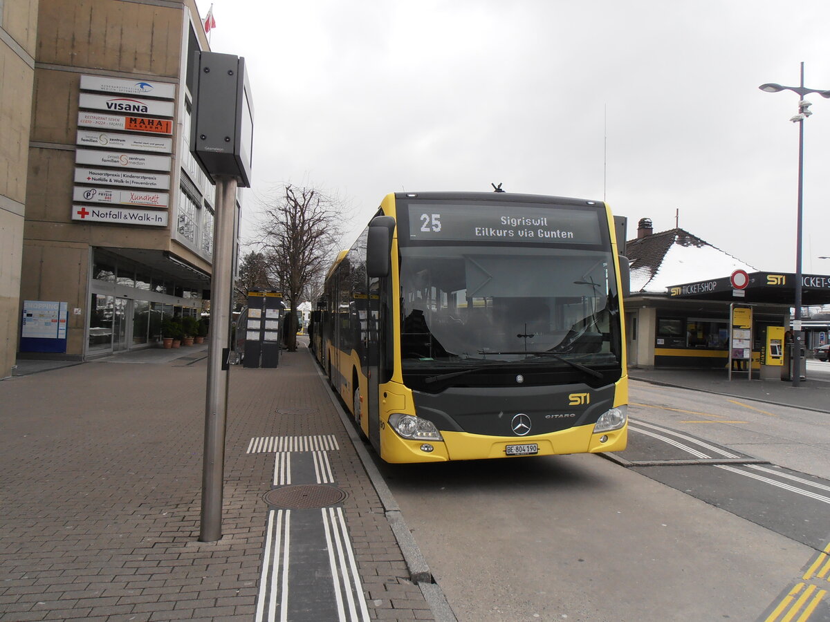 (234'191) - STI Thun - Nr. 190/BE 804'190 - Mercedes am 3. April 2022 beim Bahnhof Thun