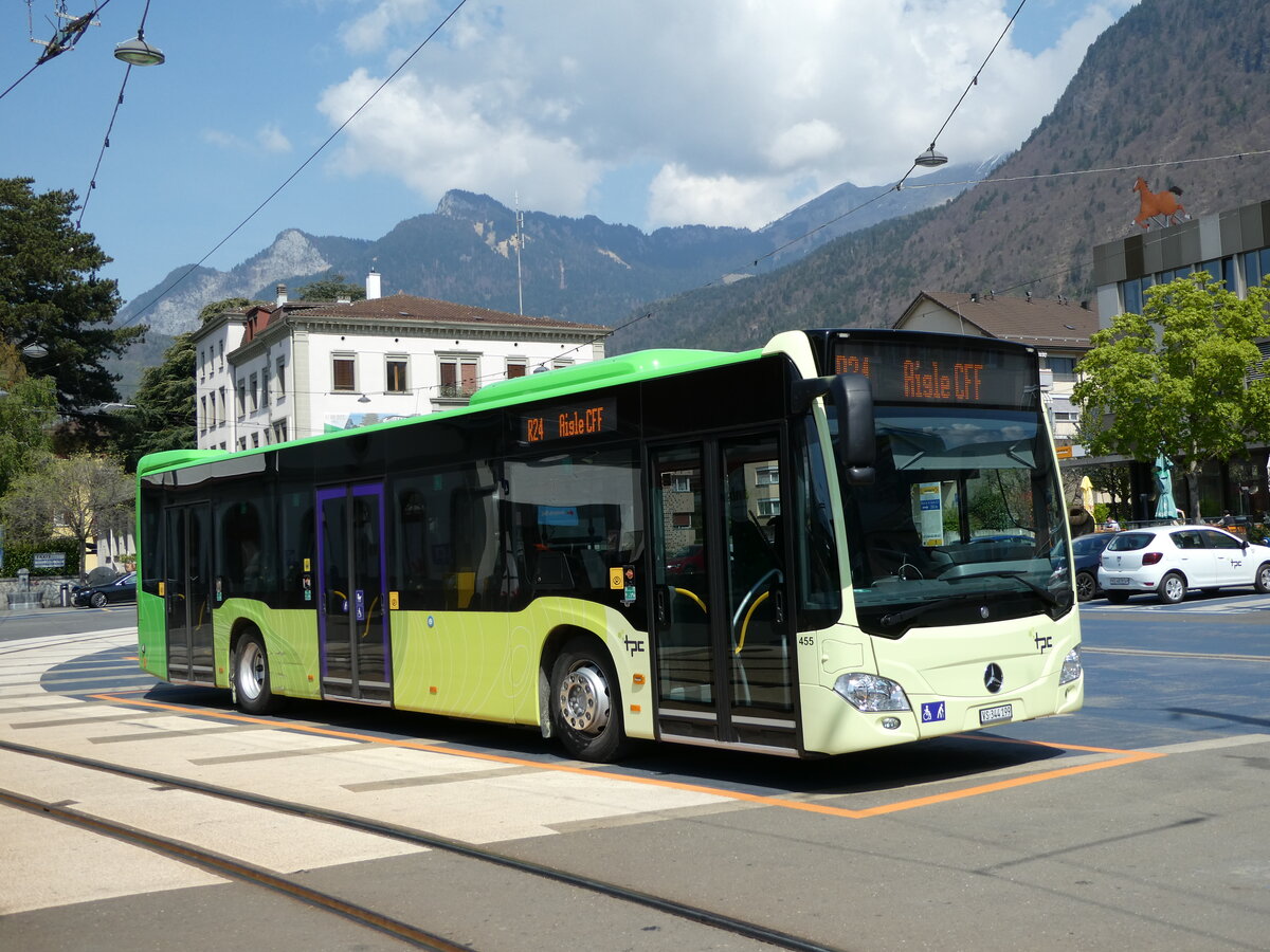 (234'581) - TPC Aigle - Nr. 455/VS 344'199 - Mercedes (ex Ledermair, A-Schwaz) am 15. April 2022 beim Bahnhof Aigle