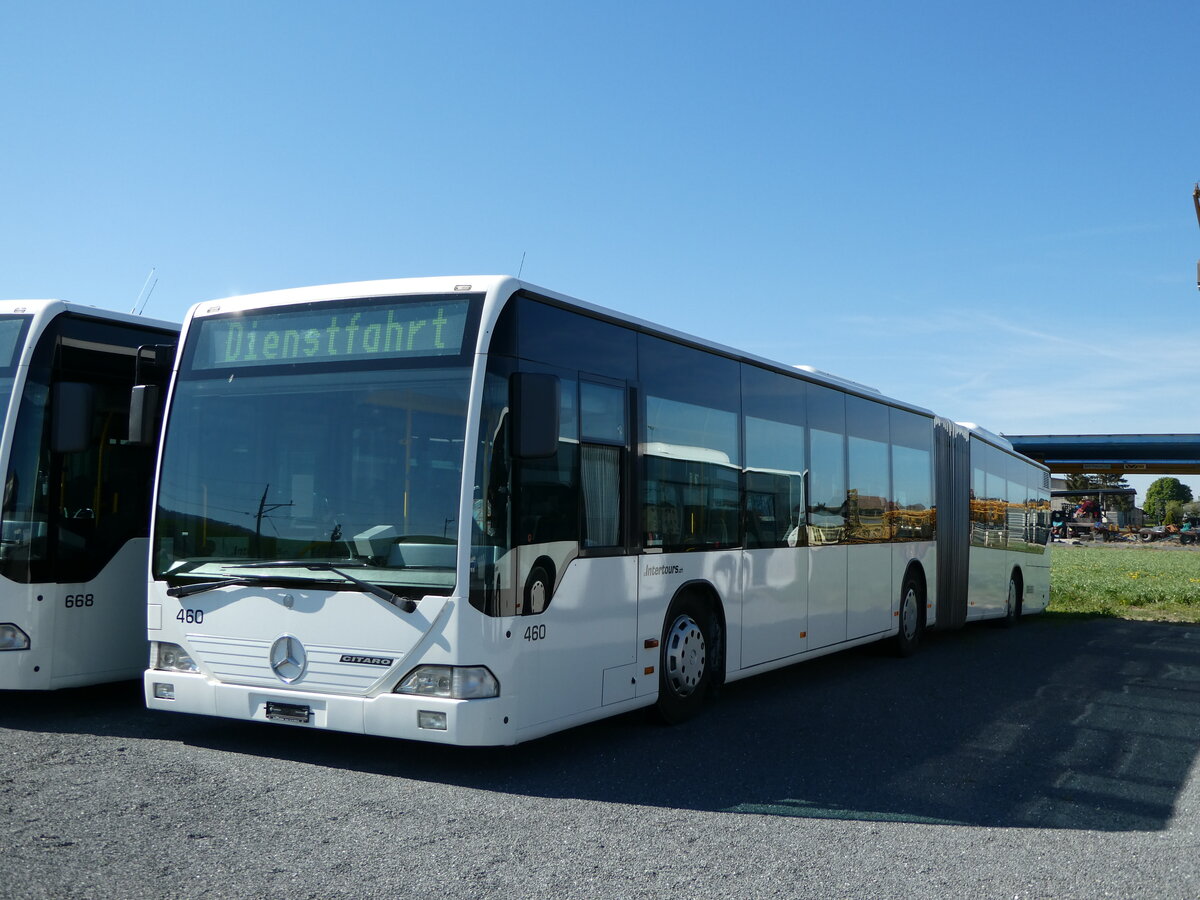 (234'713) - Intertours, Domdidier - Nr. 460 - Mercedes (ex Nr. 204; ex Nr. 1; ex ARAG Ruswil; ex Schneider, Ermenswil Nr. 7) am 18. April 2022 in Domdidier, Garage