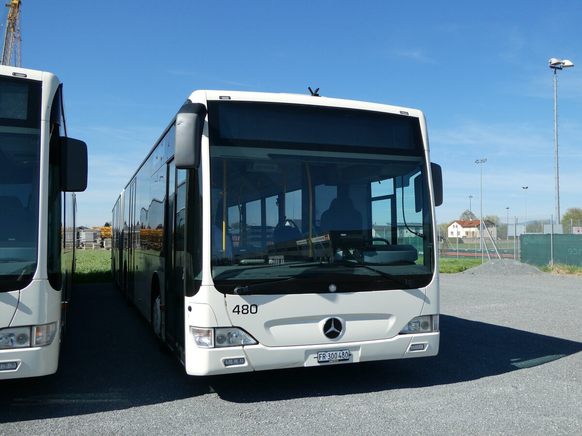 (234'716) - Intertours, Domdidier - Nr. 480/FR 300'480 - Mercedes (ex Nr. 210; ex STI Thun Nr. 134) am 18. April 2022 in Domdidier, Garage