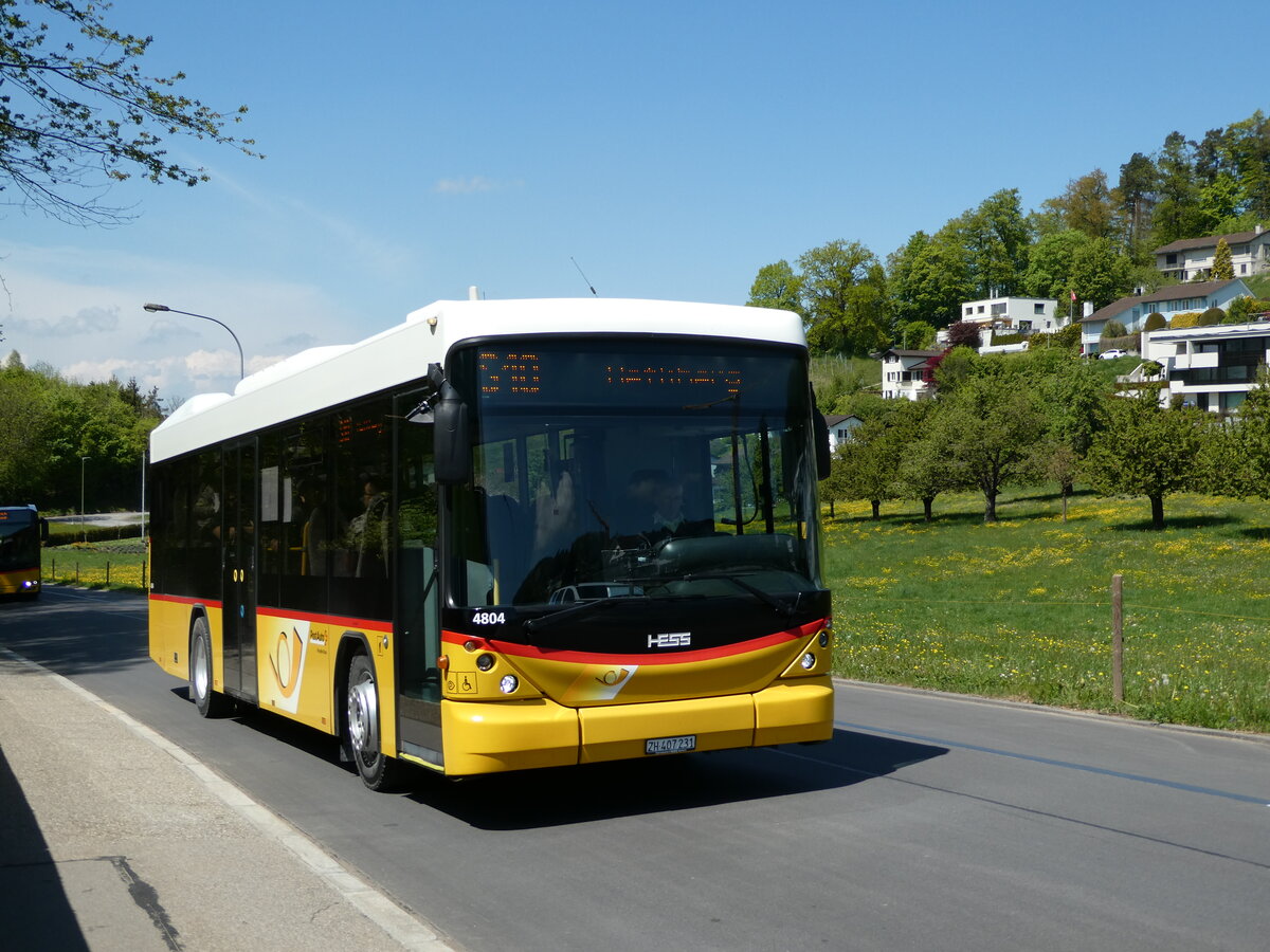 (235'029) - Stutz, Jonen - ZH 407'231 - Scania/Hess (ex PostAuto Bern; ex AVG Meiringen Nr. 67; ex AVG Meiringen Nr. 76; ex Steiner, Messenb) am 2. Mai 2022 in Ringlikon, Langwis