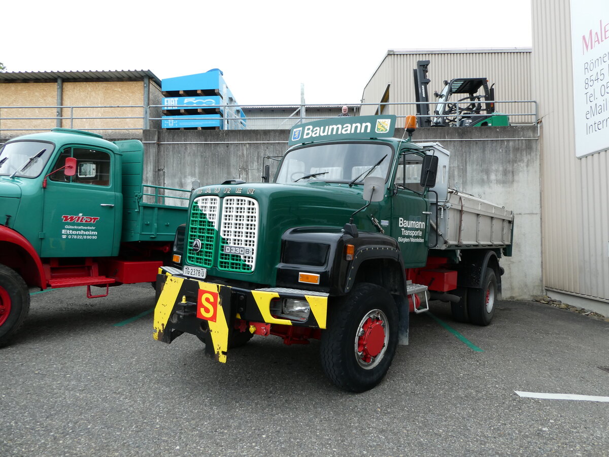 (235'305) - Baumann, Brglen - TG 2378 U - Saurer am 7. Mai 2022 in Attikon, Wegmller