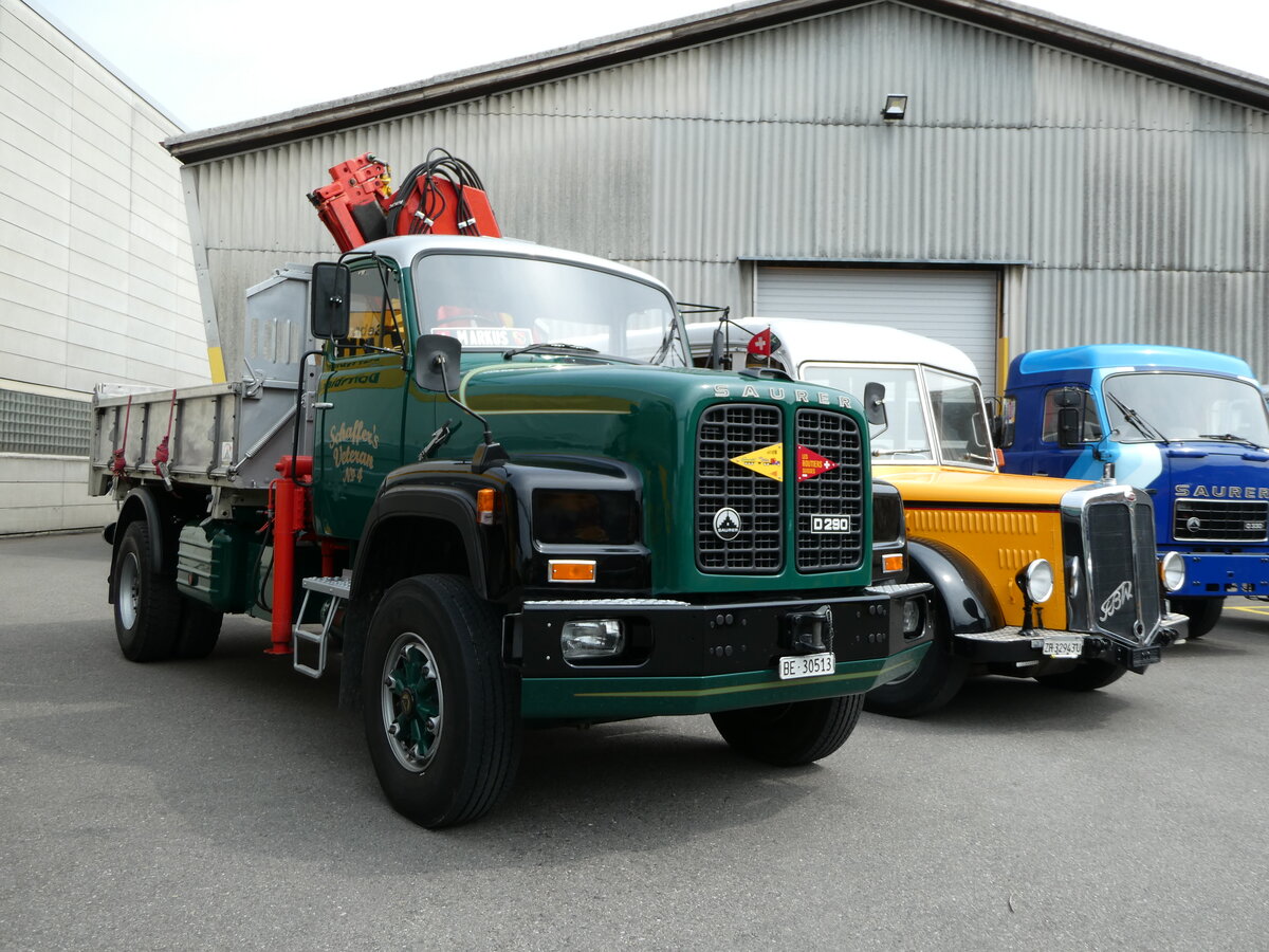 (235'342) - Schaffer, Oberburg - Nr. 4/BE 30'513 - Saurer am 7. Mai 2022 in Attikon, Wegmller