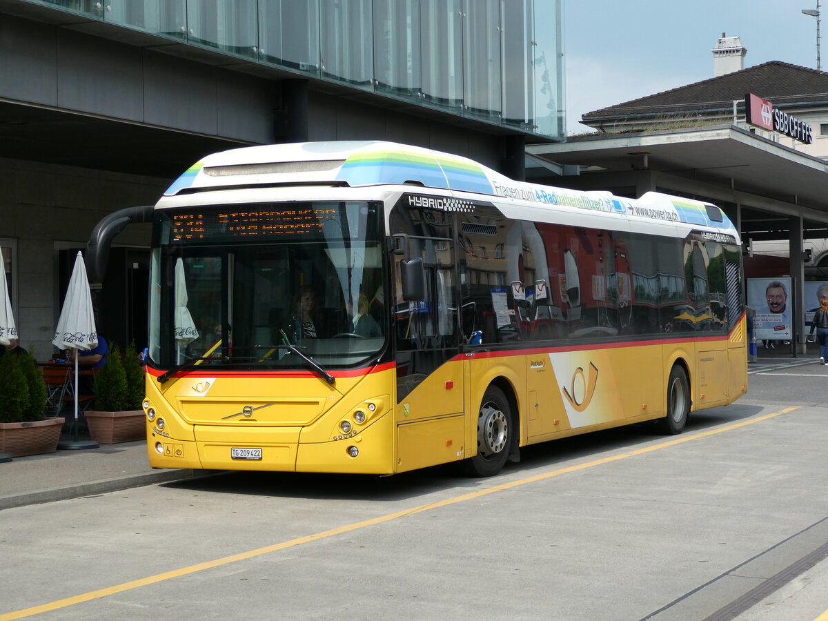 (235'420) - PostAuto Ostschweiz - TG 209'422 - Volvo am 7. Mai 2022 beim Bahnhof Frauenfeld