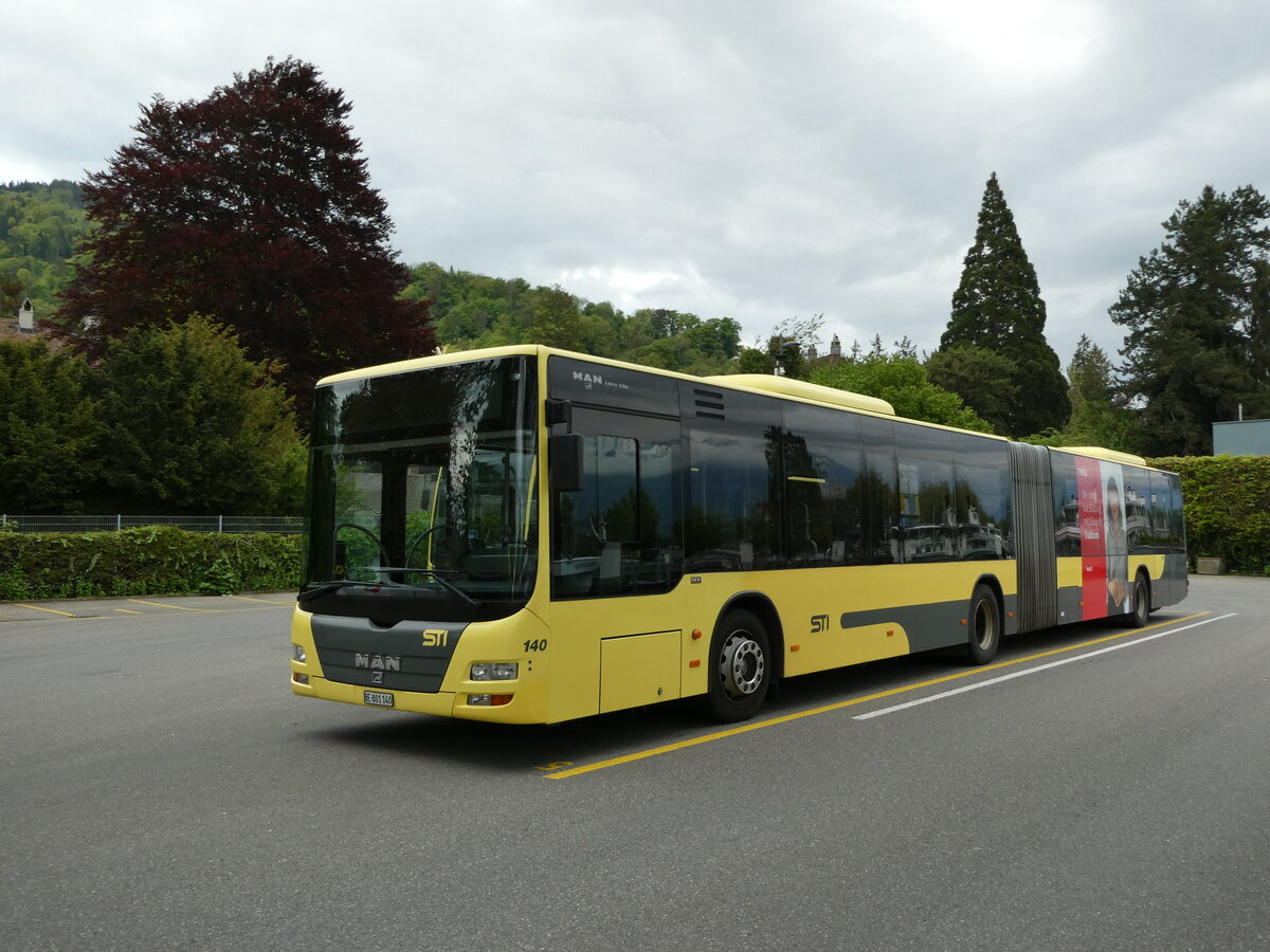 (235'506) - STI Thun - Nr. 140/BE 801'140 - MAN am 8. Mai 2022 bei der Schifflndte Thun