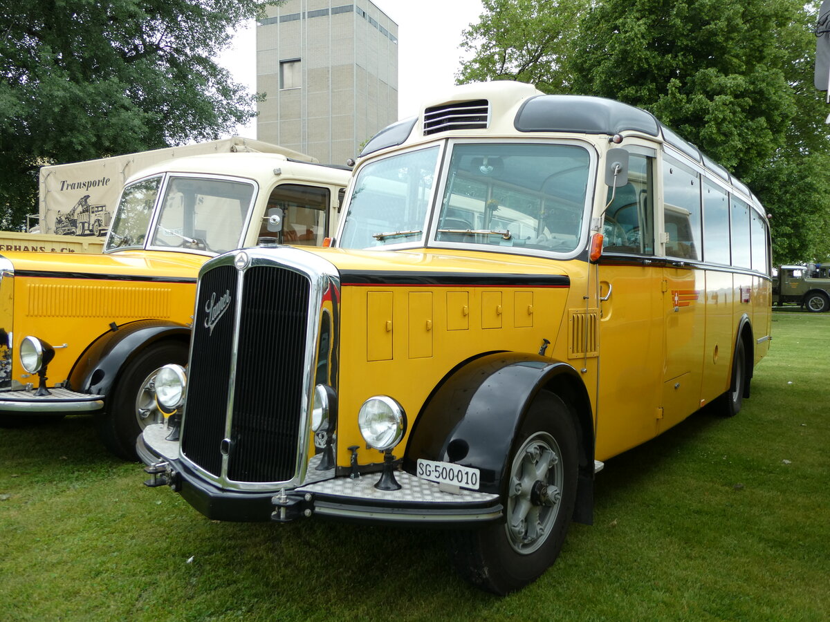 (235'788) - Sigg, Sennwald - SG 500'010 - Saurer/FHS (ex Oldie-Reisen, Matzingen; ex Studach, Teufen; ex M+79'512; ex P 23'155; ex P 2242) am 21. Mai 2022 in Arbon, Arbon Classics