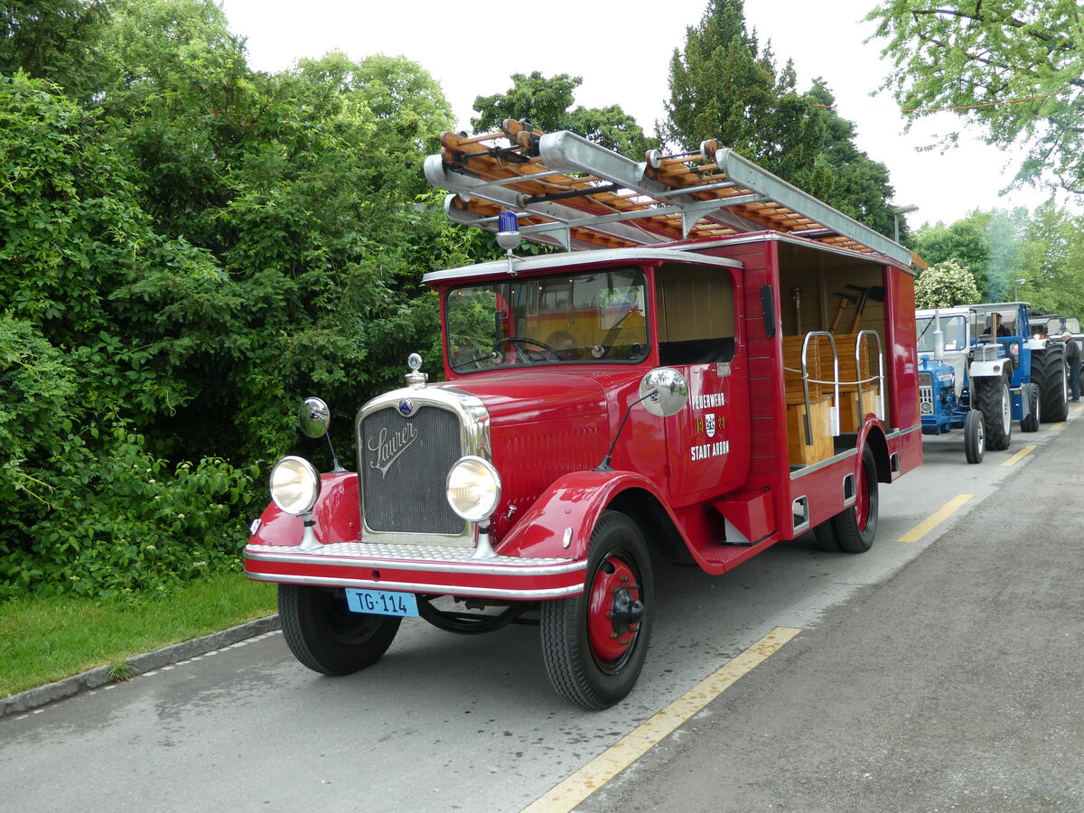 (235'835) - Feuerwehr, Arbon - TG 114 - Saurer am 21. Mai 2022 in Arbon, Arbon Classics