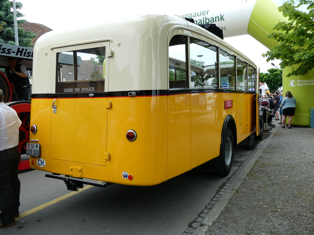 (235'980) - Baumgartner, Horn - SG 329'300 - Saurer/Tscher (ex Bucheli, Kriens Nr. 10; ex Grni, Udligenswil) am 21. Mai 2022 in Arbon, Arbon Classics