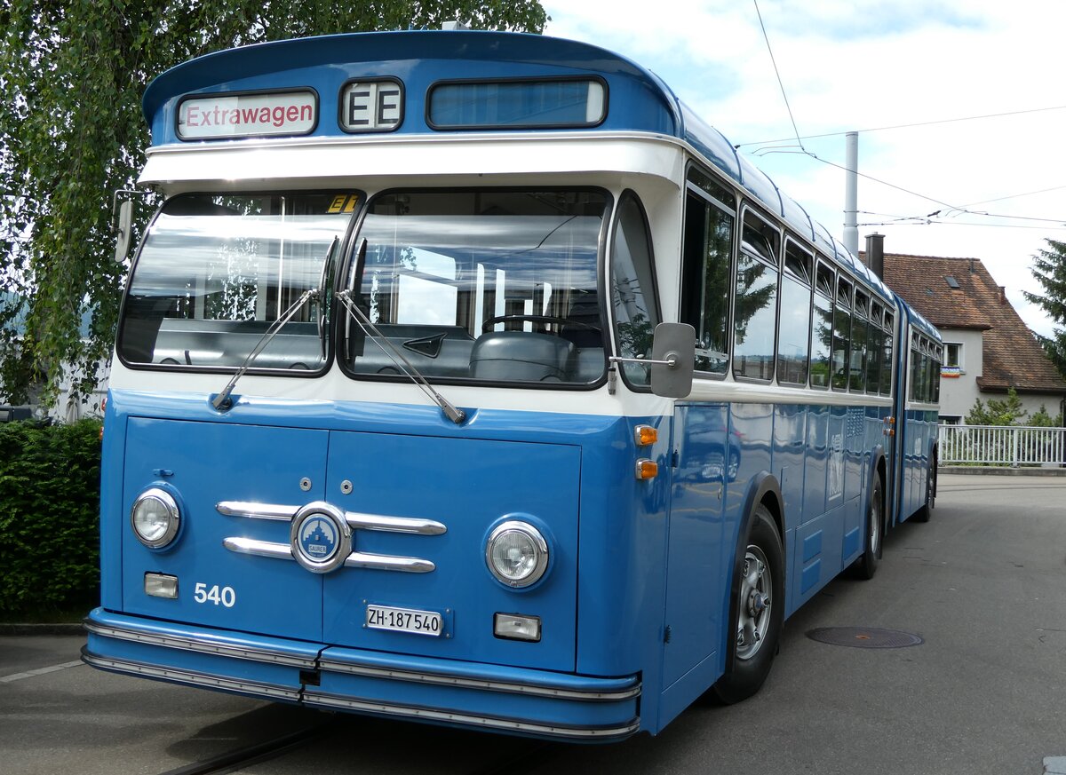 (236'398) - VBZ Zrich (TMZ) - Nr. 540/ZH 187'540 - Saurer/Saurer (ex Nr. 7540; ex Nr. 540) am 28. Mai 2022 in Zrich, Wartau