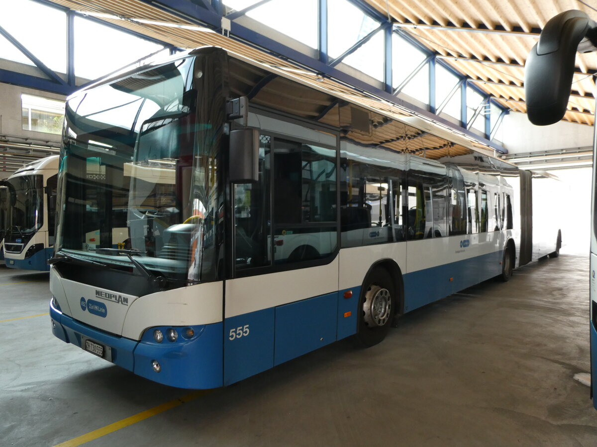 (236'432) - VBZ Zrich - Nr. 555/ZH 730'555 - Neoplan am 28. Mai 2022 in Zrich, Garage Hardau