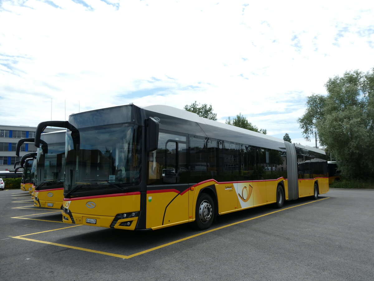 (236'940) - CarPostal Ouest - VD 604'476 - Solaris am 6. Juni 2022 in Yverdon, Garage