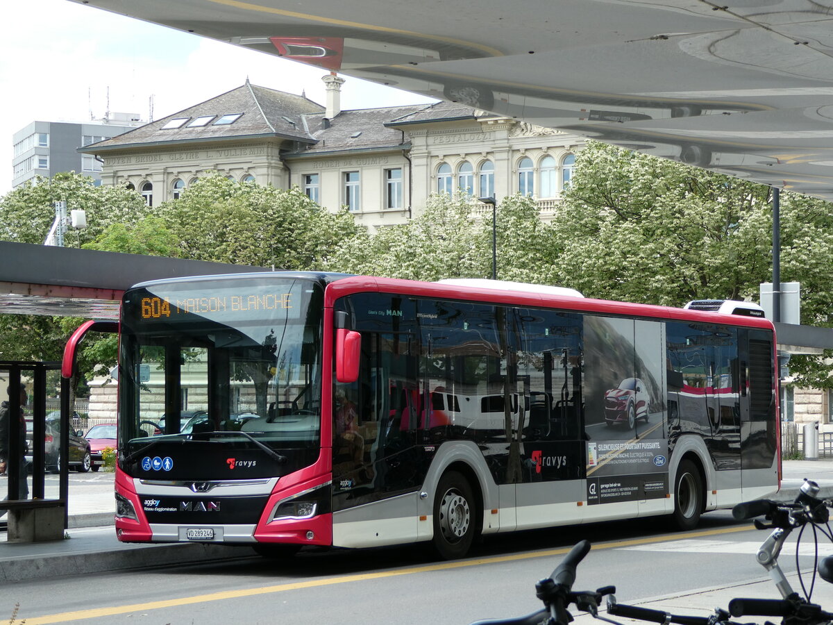 (236'977) - TRAVYS Yverdon - Nr. 119/VD 289'246 - MAN am 6. Juni 2022 beim Bahnhof Yverdon