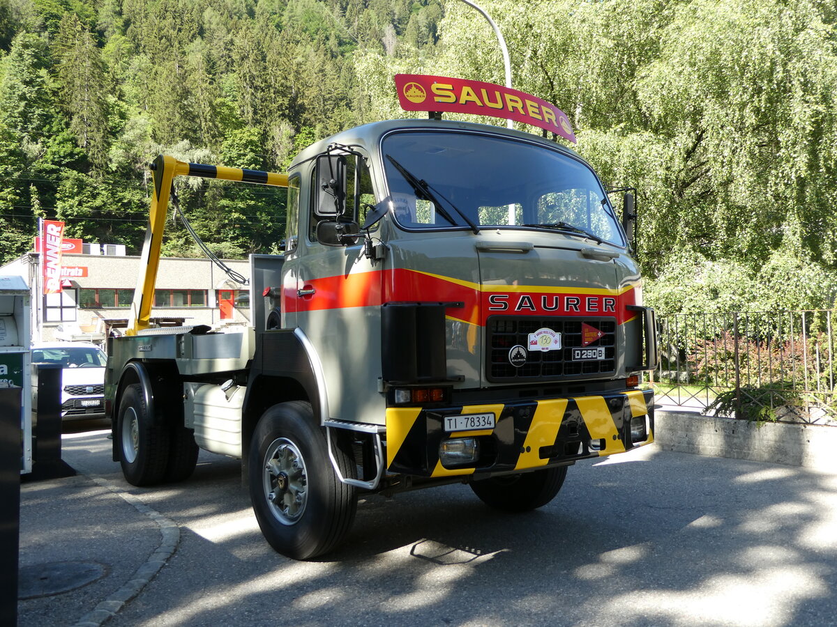 (237'076) - Saurer - TI 78'334 - am 12. Juni 2022 in Faido, Garage Barenco