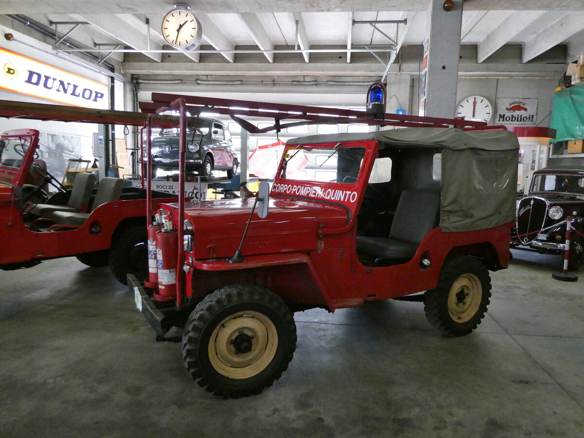 (237'104) - Corpo Pompieri, Quinto - Willys am 12. Juni 2022 in Faido, Garage Barenco