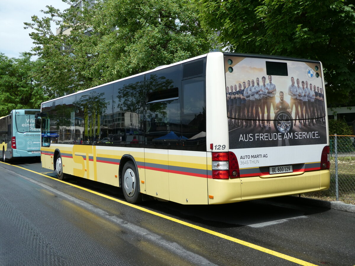 (237'353) - STI Thun - Nr. 129/BE 800'129 - MAN am 22. Juni 2022 bei der Schifflndte Thun