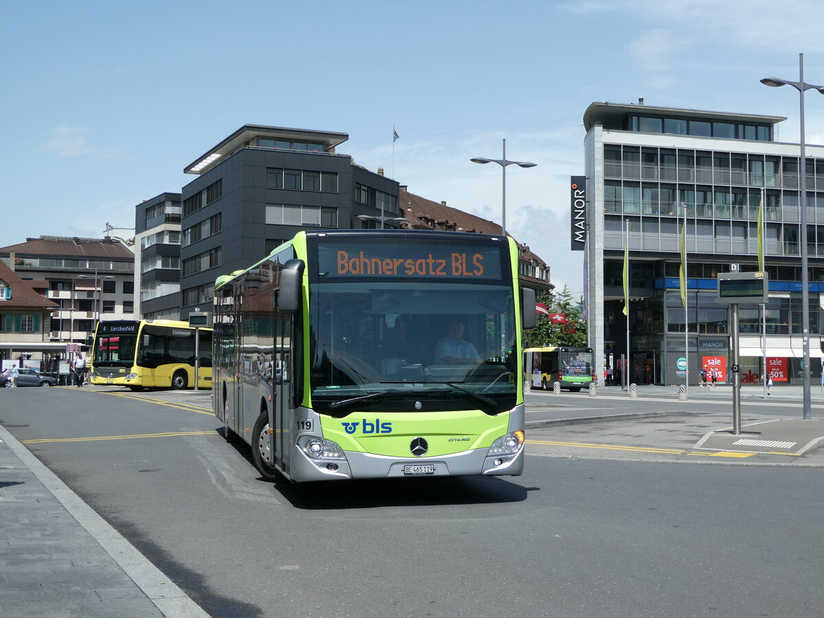 (237'355) - Busland, Burgdorf - Nr. 119/BE 465'119 - Mercedes am 22. Juni 2022 beim Bahnhof Thun